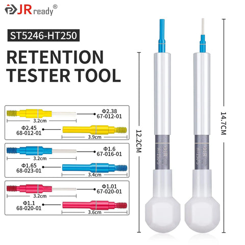 HT250-5 Connector Inspection Tool Kit With Socket And Pin Tips Pro Grade At Home Electrical Tester For Automotive Connectors Terminals And Retention Tests Includes 3 Pairs Of Sockets And Pins, aluminum retention tester tool with 12.2cm handle
