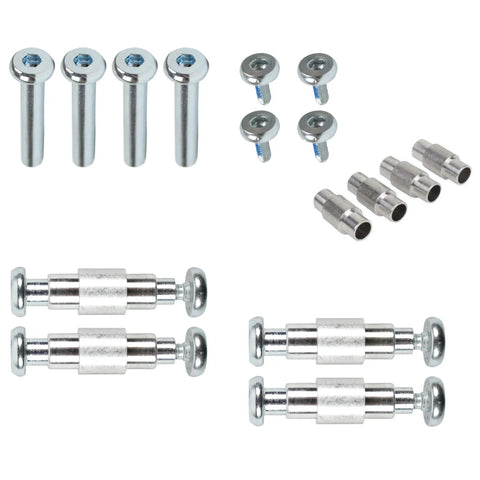 Inline Skate Axles And Aluminum Spacers Kit For 6mm Axles And 8mm Bearings 8 Pack with 30mm Nuts and Bolts visible