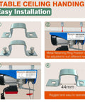 Dremvoist 1760Lb Electric Hoist Winch installation components with metal brackets for easy setup and stable ceiling handling.