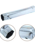 Premium Steel Water Heater Element Socket Wrench For RV Trailers And Campers With Ergonomic Tubular Handle close-up view of hexagonal socket.