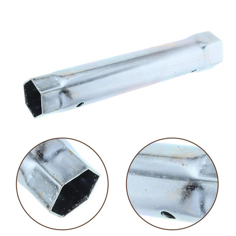 Premium Steel Water Heater Element Socket Wrench For RV Trailers And Campers With Ergonomic Tubular Handle close-up view of hexagonal socket.