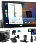 Effortless 9 Inch Wireless Apple CarPlay And Android Auto Screen For Any Vehicle with 4K Dash Cam and accessories