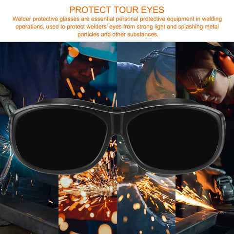 Heavy Duty Welding Safety Glasses With Infrared Protective Lenses Anti Glare Impact Resistant Pc Frame Ce Certified Ppe Protective Eyewear Built Tough For Metal Heads Who Demand Badass Eye Protection Daily