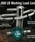 Stainless Port-A-Wrap Arborist Rigging Tool for Tree Work, showcasing 3,000 lb load limit with thick-walled steel tubing.