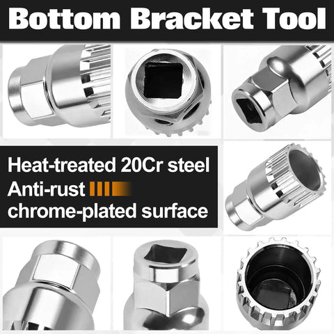 Beefy 20Cr Steel Bottom Bracket Tool With Anti Drop Device Standard 20 Tooth Extractor Sleeve For Shimano Octalink ISIS