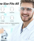 Man wearing 12 Pack Over Eyeglasses Safety Goggles With Anti Fog And Scratch Resistant Lenses ANSI Z87.1 Eye Protection