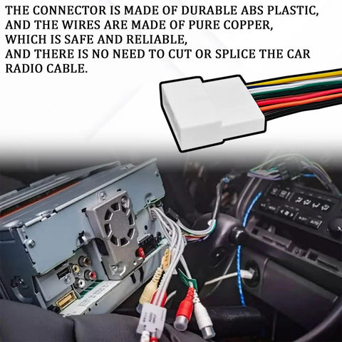 Plug And Play Car Stereo Wiring Harness Kit With Antenna Connector And Steering Wheel Control Adapter for easy installation.