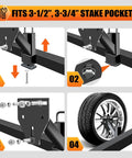 Steps for installing the Stake Pocket Spare Tire Mount For Trailers Aftermarket Fits 4 To 8 Lug Trailer Wheels.