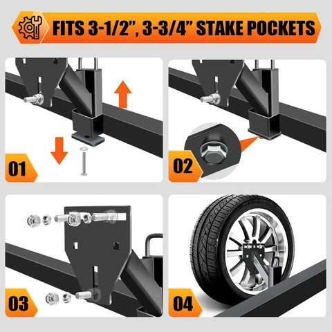 Steps for installing the Stake Pocket Spare Tire Mount For Trailers Aftermarket Fits 4 To 8 Lug Trailer Wheels.
