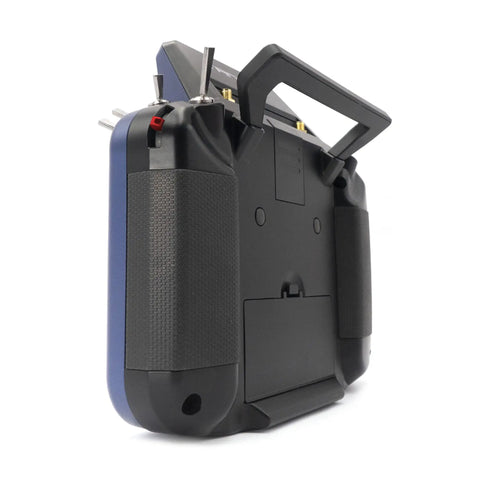 Back view of Tandem X18 Radio Transmitter Dual Band 2.4GHz And 900MHz TD System showing switches and ergonomic case.
