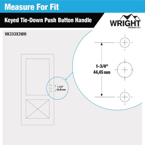 Diagram of Keyed Push Button Tie Down Door Latch For Screen And Storm Doors White Finish No Lock Out Technology Ideal For Out Swinging Metal Or Wood Doors 0.75 To 1.25 Inches Thick Durable Construction Easy To Install