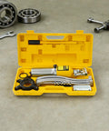 Heavy Duty Hydraulic Gear Puller Kit With Massive 20 Ton Force For Yanking Stuck Wheel Hubs And Bearings From Trucks Using 2 Or 3 Jaw Sets For Tough Auto Repair Jobs At Home Helping You Grind Through Nasty Parts Quickly Saving Time, yellow case
