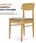 Wooden chair with beige cushion highlighting Beige Premium Furniture Felt Pads 300 Pack Self Adhesive Anti Scratch Floor Protectors
