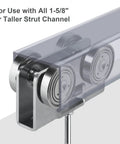 Upgraded Four Wheel Trolley Assembly For Stable Load Handling Fits 1 5/8 Inch Or Taller Strut Channel Pack Of Eight in use
