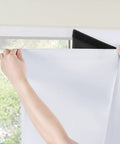 Installing No Drill Adhesive Blackout Curtain Panel For Bedroom And Living Room, Thermal Insulated, Greyish White, W35 By L63