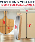 Game Changing Pizza Stone Set For Oven And Grill 15 By 12 Inches Three Piece Baking Stones, includes paddle and cutter.
