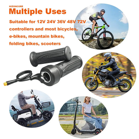 Plug And Play Twist Throttle For E Bikes And Scooters, Waterproof 3 Pin Connector, Universal 12V-72V Wide Voltage Throttle For 22.2mm Handlebars, Easy Rewire, Durable, Smooth Acceleration And Responsive Control