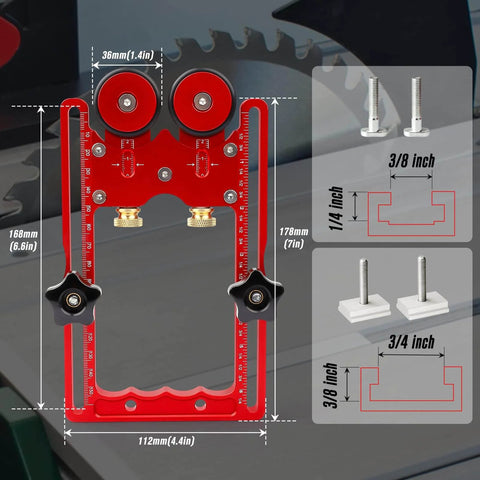 2 In 1 Thin Rip Jig Guide Feather Boards for Table Saws Router Tables and Band Saws with Anti Kickback Bearing