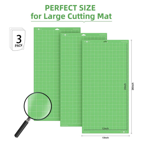 HTVRONT standard-grip cutting mats, 3-pack, 12x24 in green adhesive mats for Cricut Maker/Explore