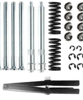Door Hinge Pin And Bushing Repair Kit With Roller Pins For Chevy GMC Trucks Suburban Tahoe Compatible Hinges Durable Zinc Plated Steel Includes 4 Hinge Pins And 2 Roller Pins visible components