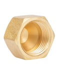 Brass Flare Cap Fittings Kit For 1/4 To 5/8 Inch Tubing SAE 45 Degree Flared Fittings close-up showing internal threading