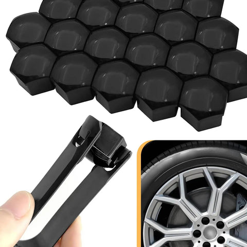 20 Pack Lug Nut Covers 21mm Bolt Caps With Removal Tool Hexagonal Plastic Dustproof Wheel Nut Rim Covers Universal Fit