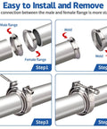 Installation guide for 2Pcs V Band Flange Clamp Kits, 3 Inch Stainless Steel Exhaust V Band Clamp With Male And Female Quick Release Flat Flange Assembly For Turbo Downpipes And Exhaust System.