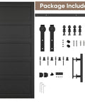Ultra Sharp 42 By 96 Inch Wave Shape Sliding Barn Door In Matte Black Comes With Boss Level Hardware Kit crafted from heavy duty steel components.