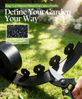 2 Inch Tall No-Dig Plastic Garden Edging Border Kit With 40 Ft Length And 40 Metal Spikes For Lawn Flower Beds And Landscaping