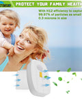 Smiling mother and child with 4 Pack Replacement Filters For Rocket DuoClean Vacuum Cleaners HV380 Series filter illustration