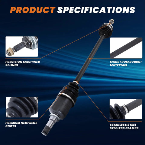 Front CV Axle Shaft Assembly Pair For Chevy Silverado 1500 Tahoe Suburban And GMC Sierra 1500 Yukon 07 To 20 Left And Right CV Joint Shafts OEM Replacement 2pc Set, neoprene boots