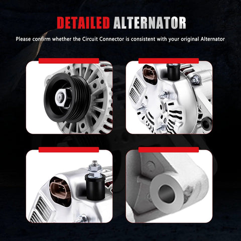 Images of New Alternator Replacement For Toyota Celica 1.8L 1994 1997 For Corolla 1.6L 1993 1997 For Geo Prizm 1.8L 1993 1997 With OE Numbers 13482 13551 334 1175 N13482 showing detailed features