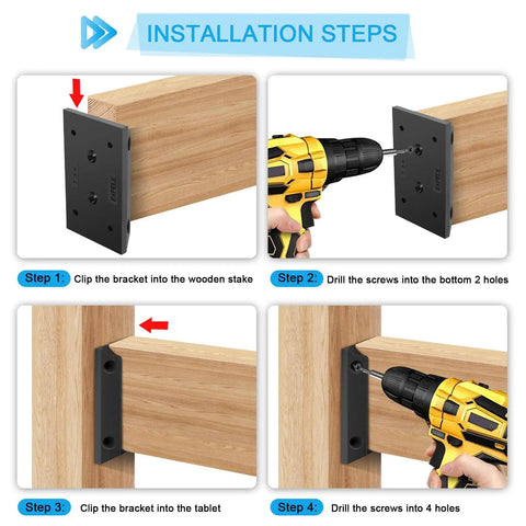 Installation steps for 30 Pcs Deck Railing Bracket Connectors For 2x4 Wood Posts With 180 Coated Iron Screws Weatherproof Nylon Brackets