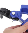 Close-up of Gleavi Manual Conduit Bender Tool with steel bending head for precise angle control in plumbing.