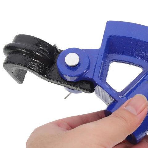 Close-up of Gleavi Manual Conduit Bender Tool with steel bending head for precise angle control in plumbing.