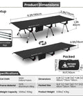 Super Sturdy Height Adjustable Camping Cot With Leg Extenders Holds Up To 330 Pounds Lightweight Comfy Folding Bed