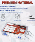 320 Piece Self Drilling Drywall Anchors And Screws Kit No Pre Drill 75 Lb Capacity with organizer box and premium material info