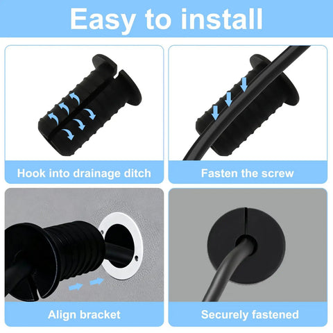Get Your Cables Protected With These Super Durable 3/4 Inch Black Cable Grommets Made From Silica Gel For Outdoor Use And Extreme Pressure. Easy install steps