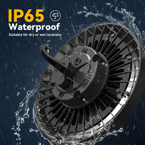 3 Color UFO LED High Bay Light 100W 3000K 4000K 5000K IP65 14,000 Lm 120 Degree Beam wet test waterproof design