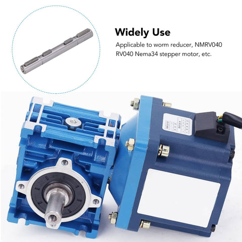 Dual Output Worm Reducer Shaft 18mm Diameter 164mm Length Heavy Duty Bearing Capacity Low Noise High Hardness Premium Alloy Steel For Stepper Motors Precise Machined Size with Nema34 stepper motor