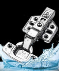 Stainless Steel Hydraulic Cabinet Door Hinge With Quiet Buffer Damping Soft Close Action, 304 stainless steel, water splash