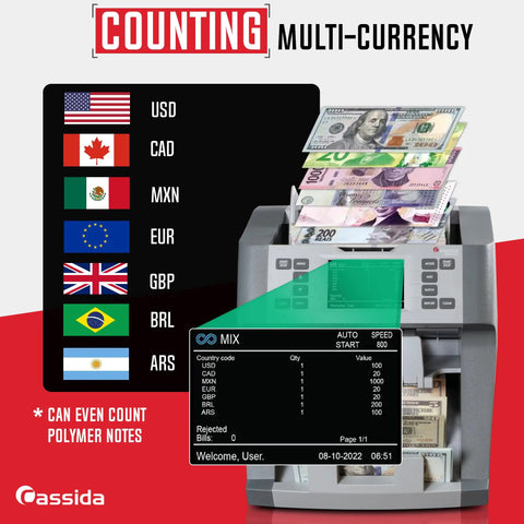 Boss Level Bank Grade Money Counter For Mixed Denominations With Printer Enabled Fast And Secure Counterfeit Detection in use