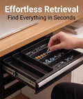 Six Piece Tool Box Organizer Tray Divider Set Fits Mini Two Drawer Tool Box Old And New Slide Versions in use in drawer.
