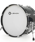 20x12 Kick Pad With Acoustic Wood Shell Single Zone Trigger Adjustable Tension Quiet Practice For Electronic Drums Full Size Mesh Bass Drum Pad That Feels Like A Real Kit Compatible With Most Drum Modules shown at an angle on white background