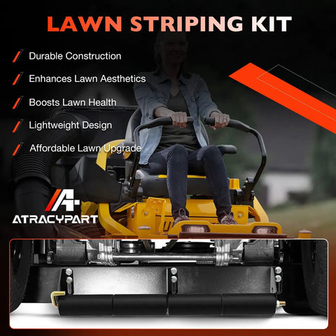 OEM Pro-Grade Lawn Striping Kit Replacement Part 19A70060 for ZT1 Ultima, featuring heavy-duty steel roller on zero-turn mower