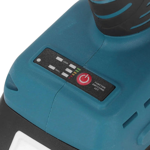 Heavy Duty Cordless Electric Shears With 18V Battery And 360 Degree Rotating Head For Snipping Metal Sheet Fast control panel close-up.