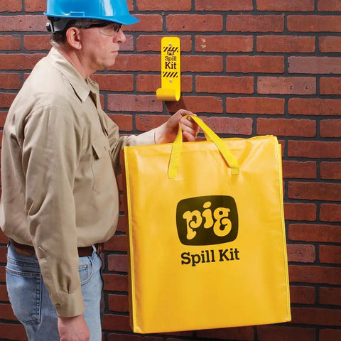 Oil Only Spill Kit In High Visibility Bag With 10 Gallon Absorbency For Fuels And Flammables, Includes Oil Only Socks And Pads For Fast Spills Absorption, NFPA 99 Compliant Static Decay, Durable Water Resistant Bag With Temporary Disposal Bags