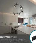 Ellipse Track Ceiling Light With Five Adjustable LED Heads In Black Finish Perfect For Kitchen Living Room And Home Accent Lighting