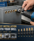 77-Piece Rivet Nut Installation Kit With Drill Adapters And Press-In Nuts, Seven Installers And 70 Nuts M3-M12 used on sheet metal