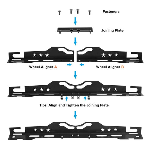 Wheel Alignment Tool Kit With Two Measuring Tapes Matte Black Toe And Camber Plates For Home Garage Use Pro Grade Front End Alignment Tool